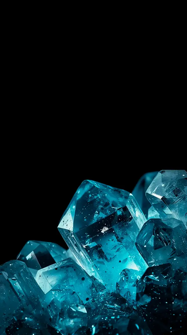 Stunning Blue Crystal AMOLED Wallpaper 4K for Mobile