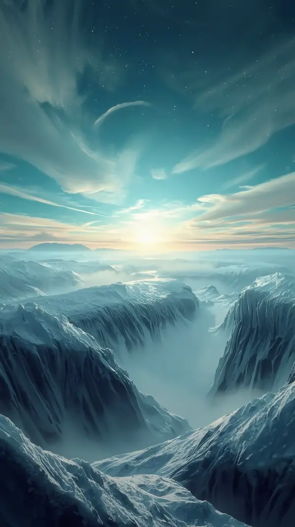 4K Nature Wallpaper — Snowy Mountain Sunrise | 4KWallpapar