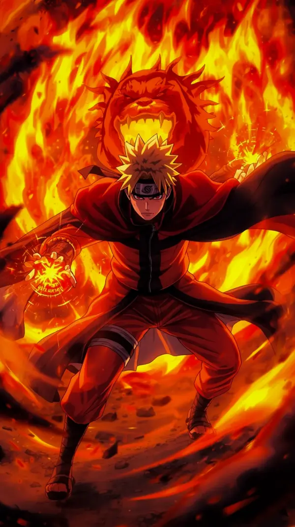 Fiery Naruto Uzumaki Wallpaper for iPhone – 4K Resolution