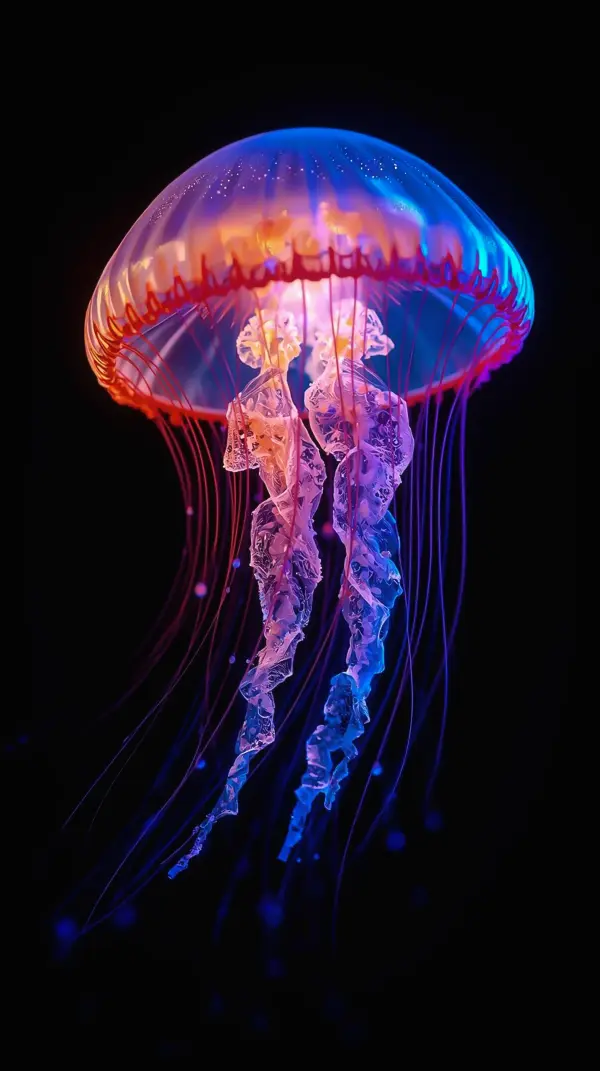 Iphone 14 pro max wallpaper 4k — glowing neon jellyfish