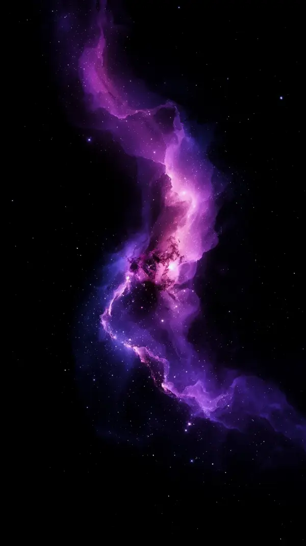 Stunning Purple Nebula AMOLED Wallpaper 4K for Mobile