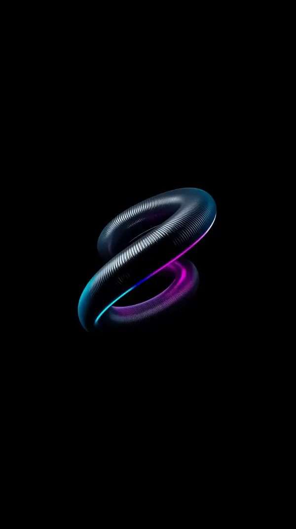 Wallpaper anime black — glowing 3d metallic loop