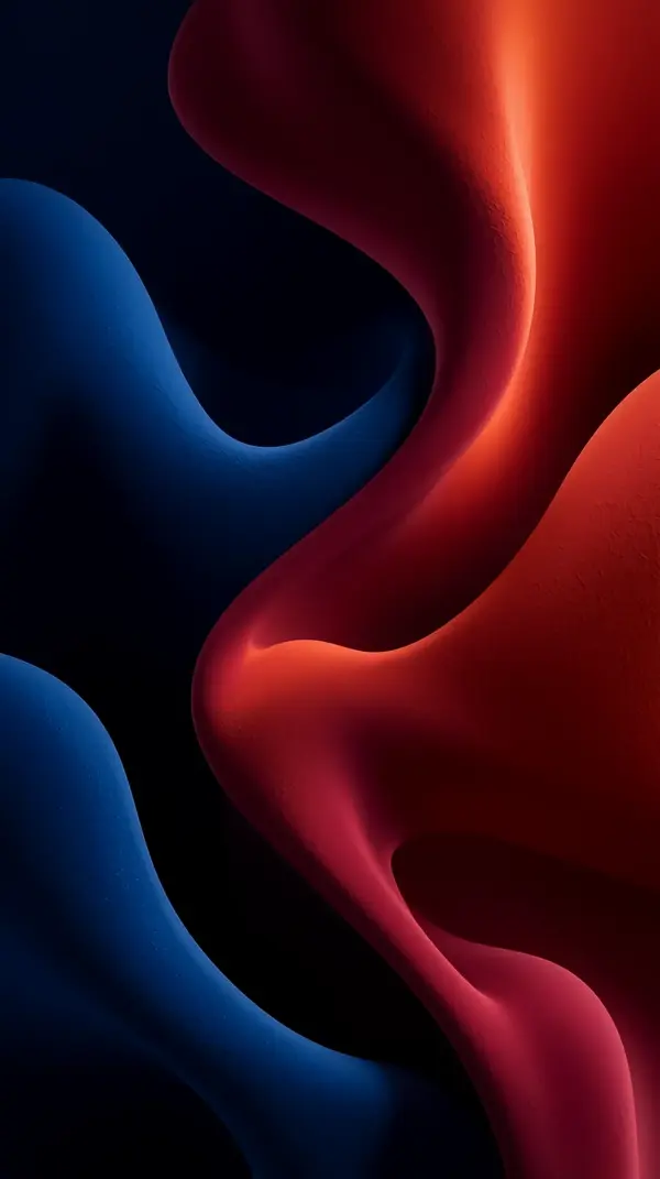 Abstract iphone wallpaper — flowing red blue curves