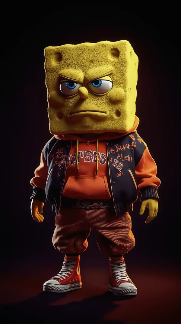 Wallpaper anime keren — grumpy yellow character