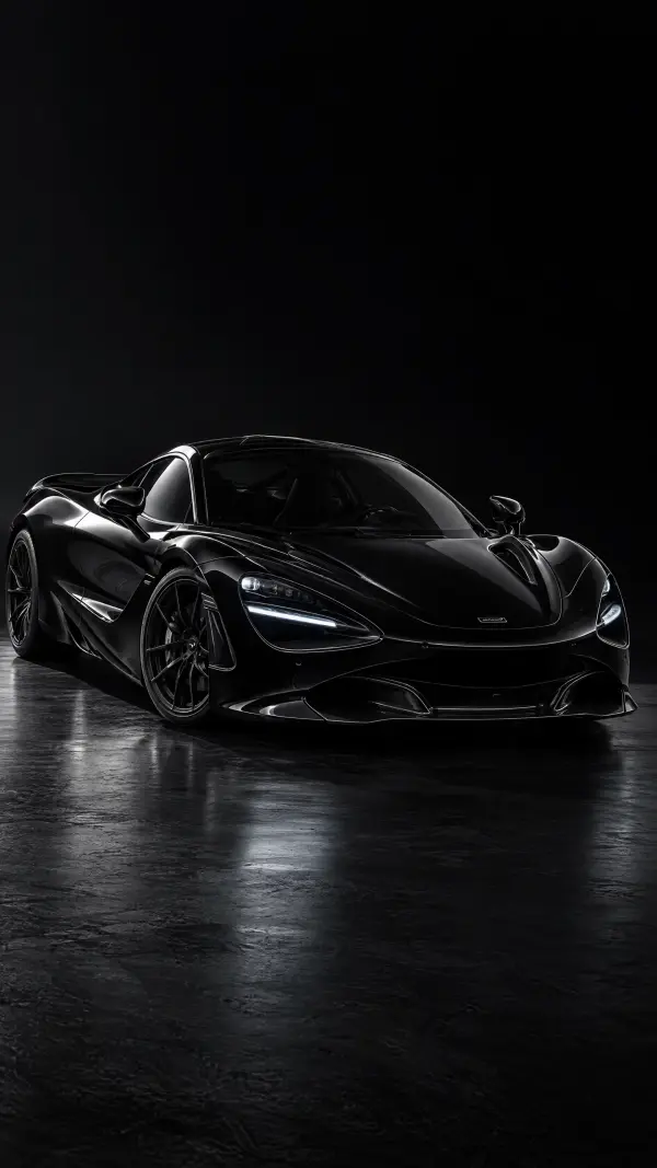 Stunning Black McLaren Supercar in Moody Minimalist Studio Setting