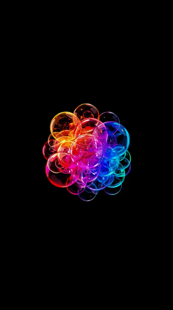 Vibrant Abstract Bubbles AMOLED Wallpaper 4K for Mobile