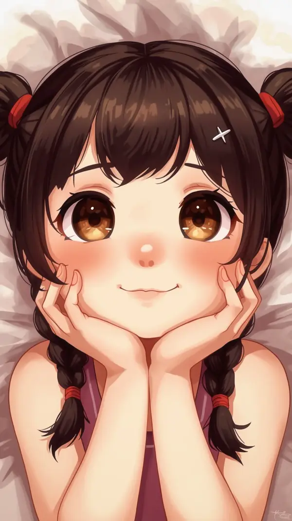 Iphone aesthetic — cute anime girl smiling portrait
