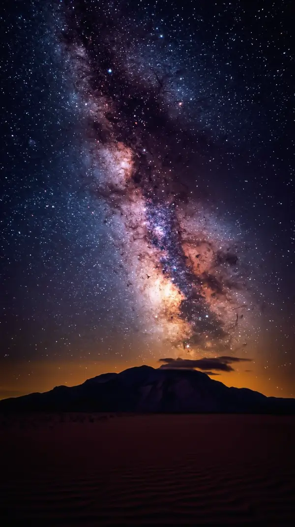 Anime scenery — vibrant purple galactic starry sky