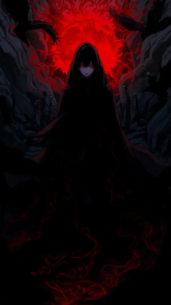 Dark Hooded Anime Character Wallpaper for iPhone – 4K
