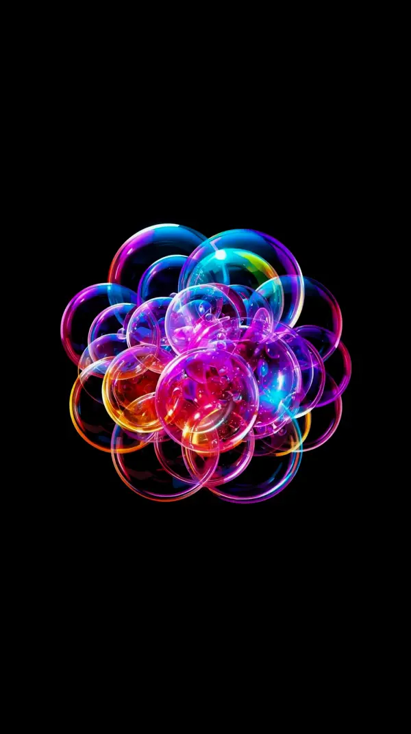 Vibrant Iridescent Bubbles AMOLED Wallpaper 4K for Mobile