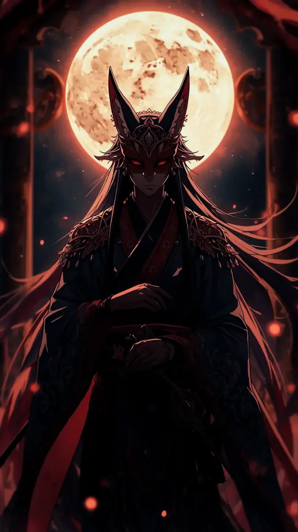Mystical Kitsune Warrior Wallpaper for iPhone – 4K Resolution