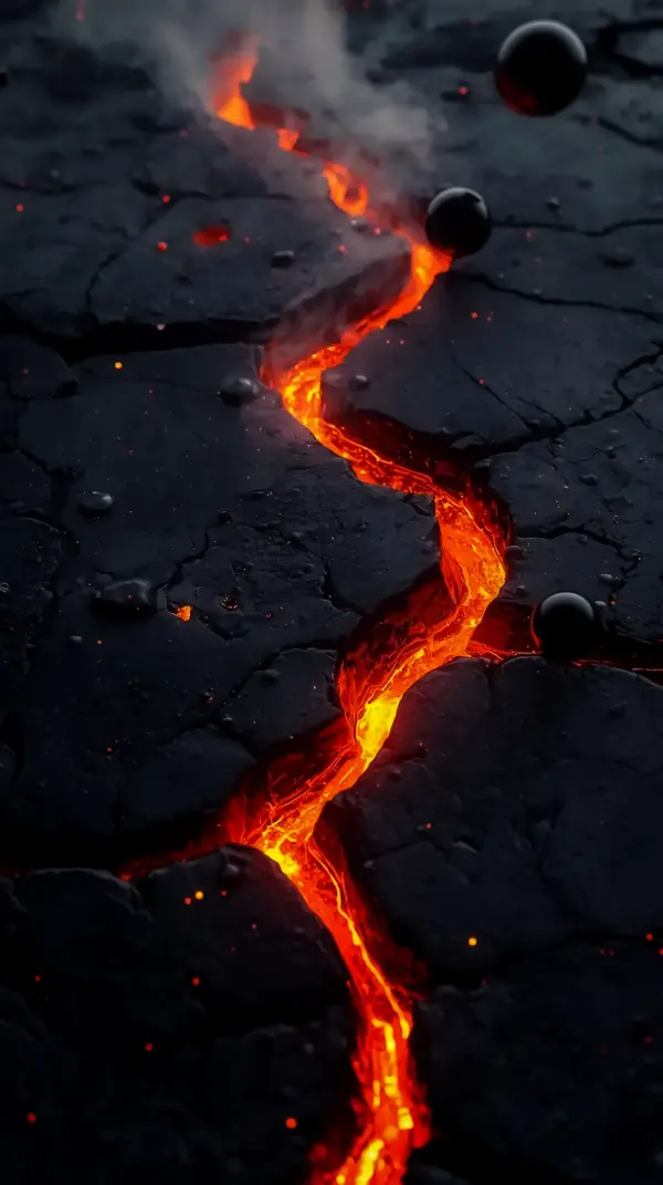 Molten Lava Crack AMOLED Wallpaper 4K for Mobile