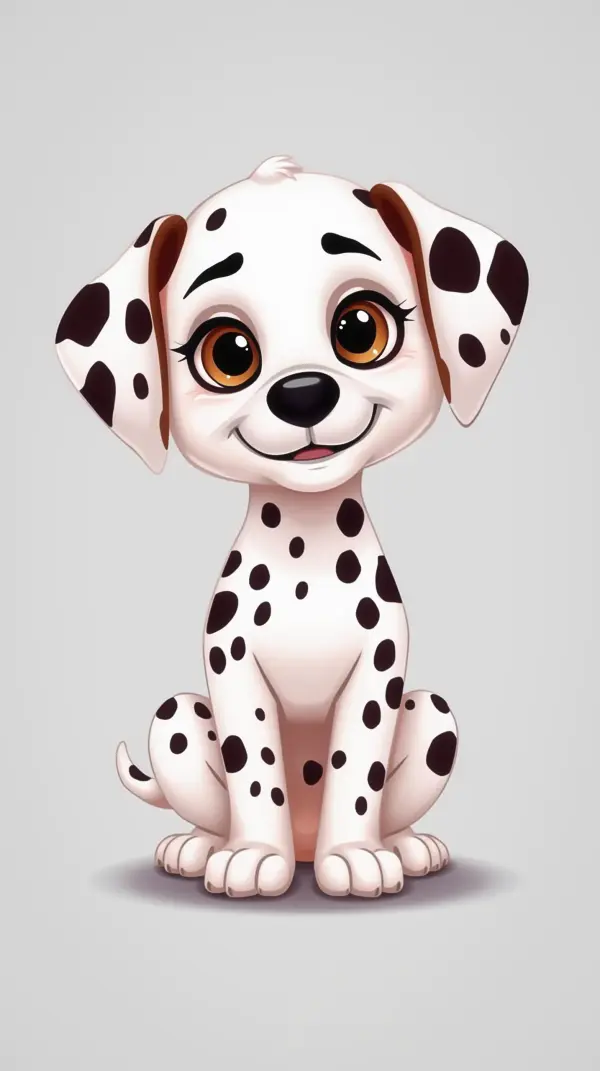 Dog Wallpaper 4K — Cute Cartoon Dalmatian Puppy