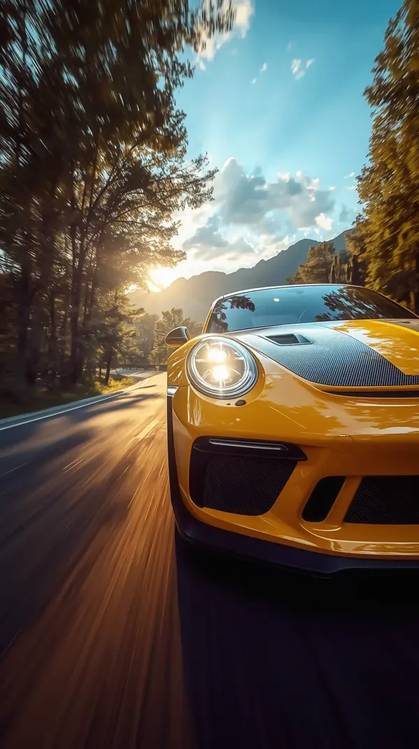 Beautiful phone background — yellow sports car