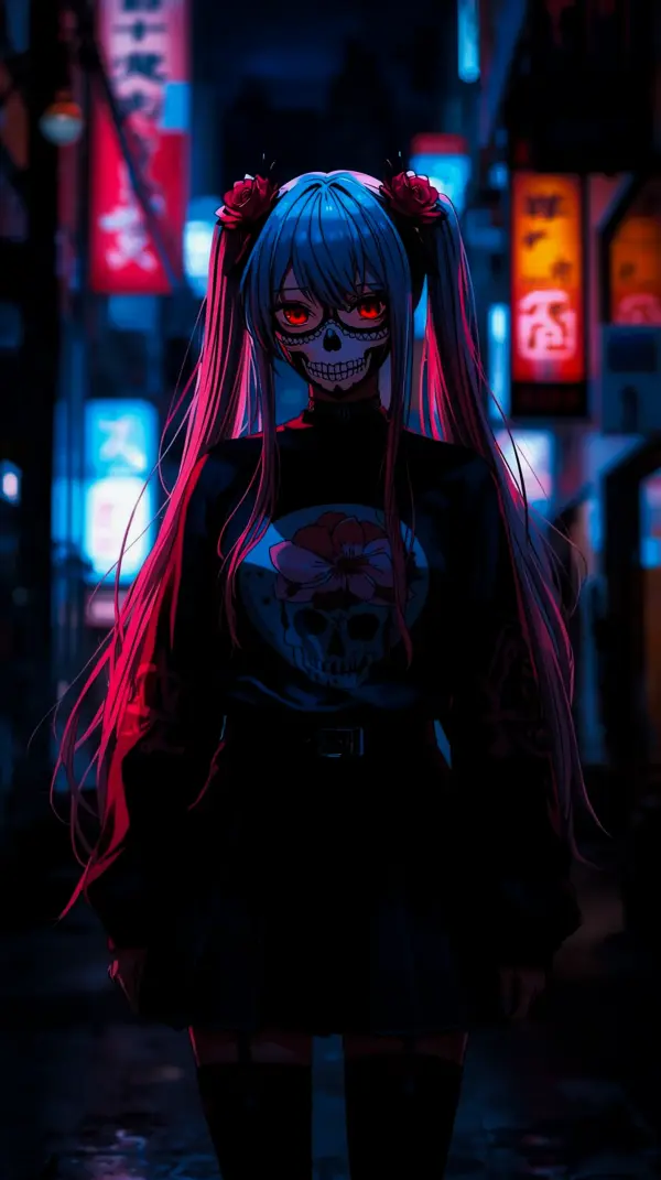 Cyberpunk Anime Girl Wallpaper for iPhone – 4K Resolution