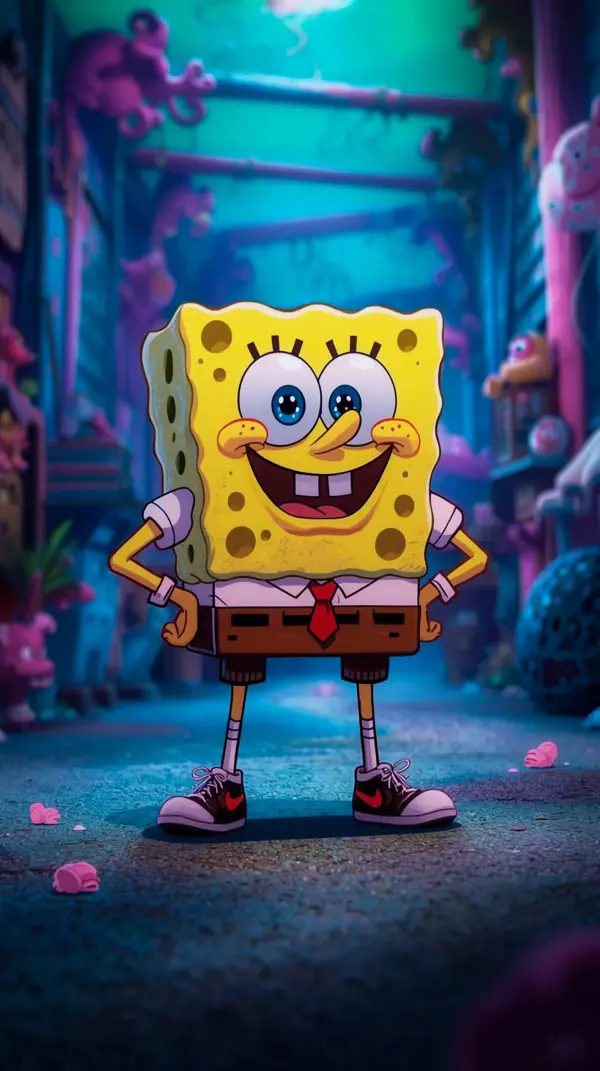 Vibrant Spongebob Squarepants Wallpaper for iPhone 4K
