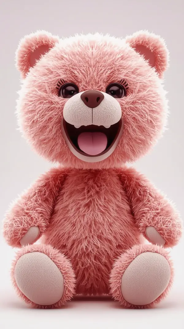 Cute Teddy Bear — Pink Fluffy Smiling Wallpaper | 4kwallpapar