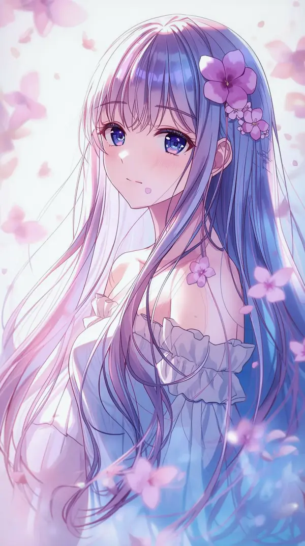 Anime 4k images — beautiful lavender illustration