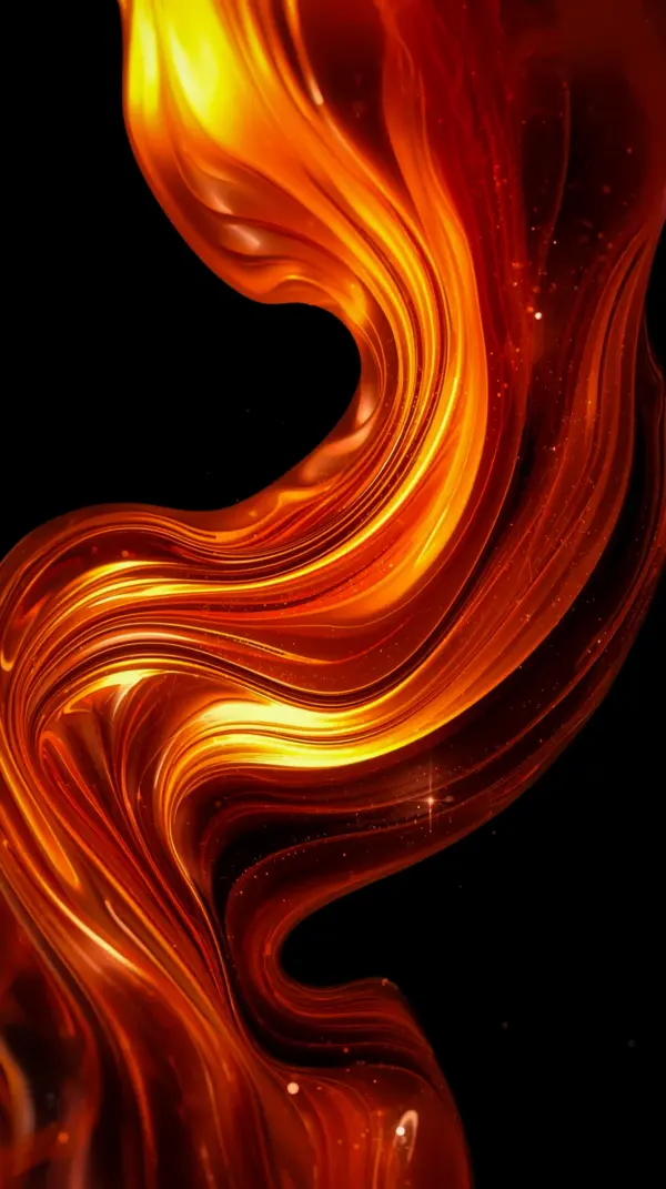 Fiery Flow AMOLED Wallpaper 4K for Mobile: Abstract Red & Orange Waves