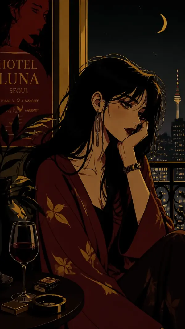 Wallpaper anime sad — elegant thoughtful woman