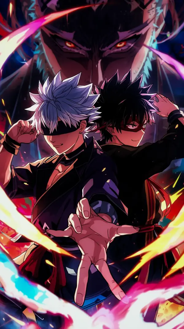 Dynamic Gojo & Yuji Anime Wallpaper 4K Phone | Aesthetic Anime Background iPhone & Android Mobile 8K