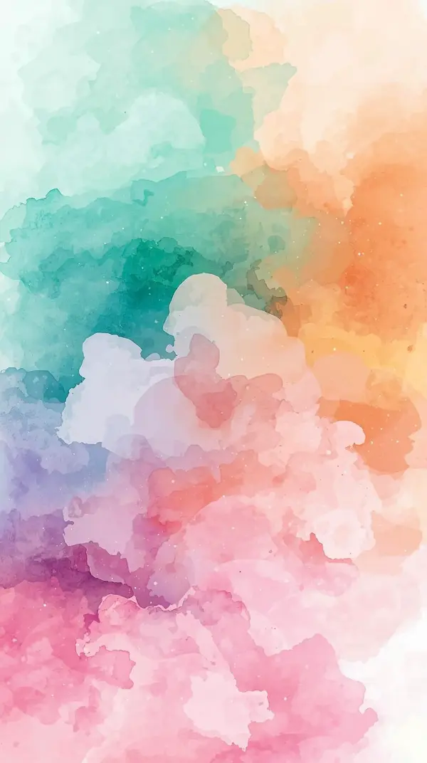 Abstract iphone wallpaper — pastel watercolor washes