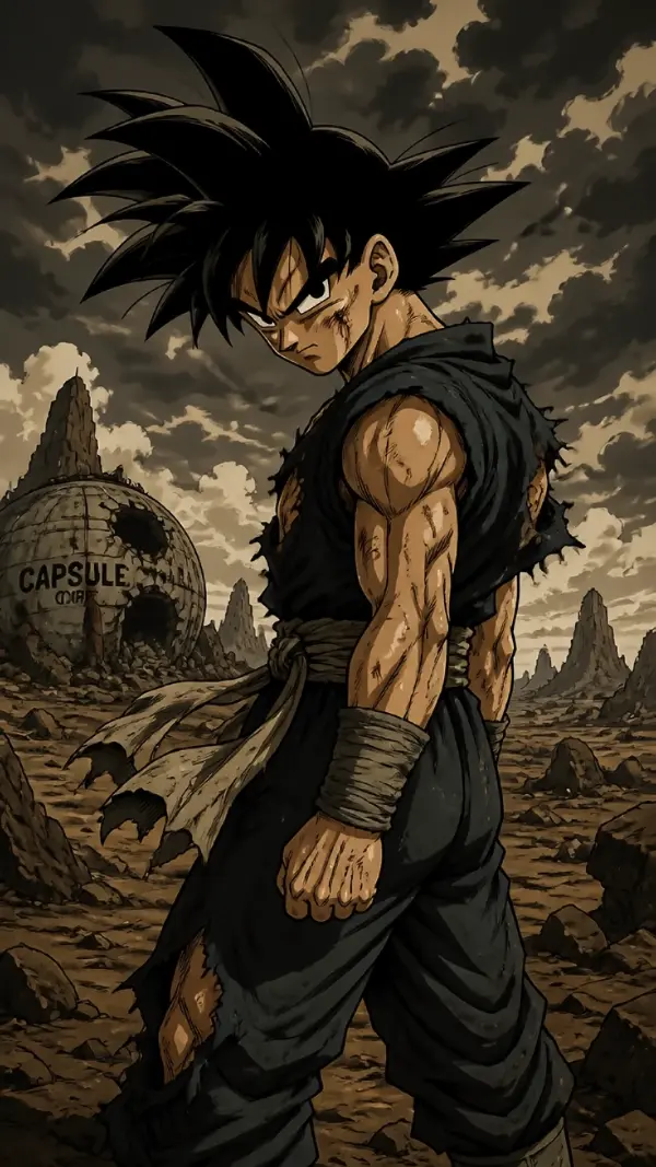 Goku iphone wallpaper — scarred anime fighter