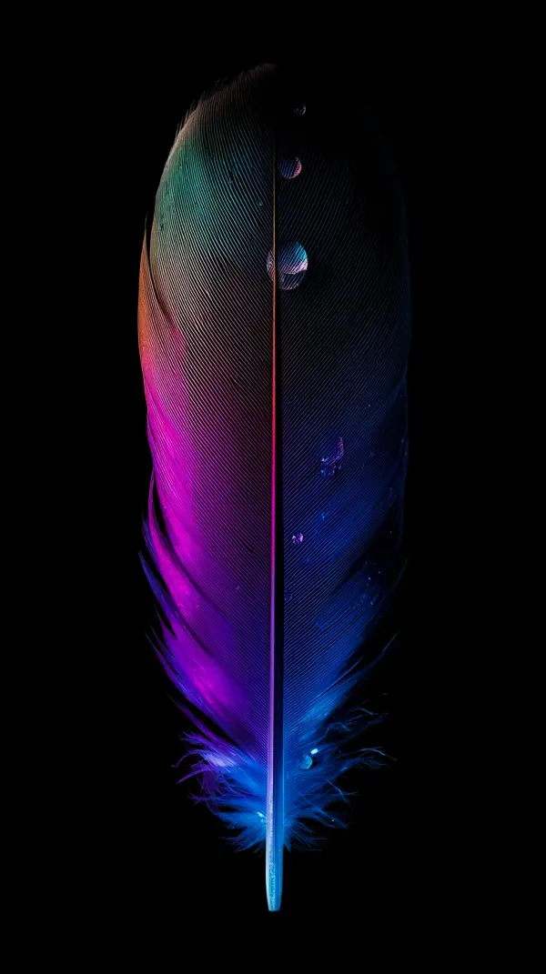 Vibrant Feather AMOLED Wallpaper 4K for Mobile