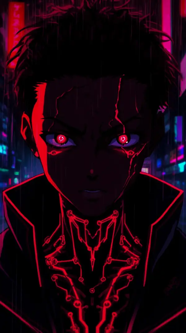 Dark Cyberpunk Anime Boy Wallpaper for iPhone – 4K