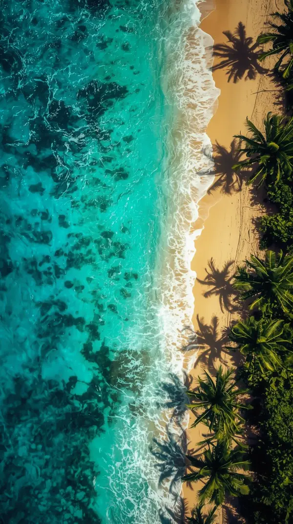 4K Nature Wallpaper for Mobile — Tropical Beach Aerial View