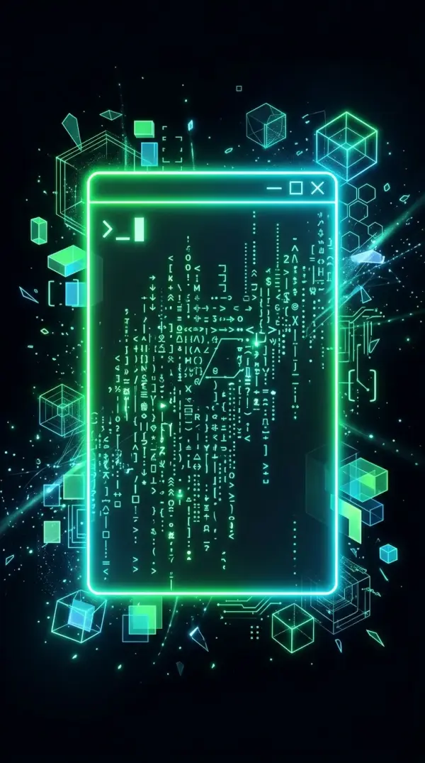 Futuristic Coding Interface for Mobile Phone Wallpaper 4K