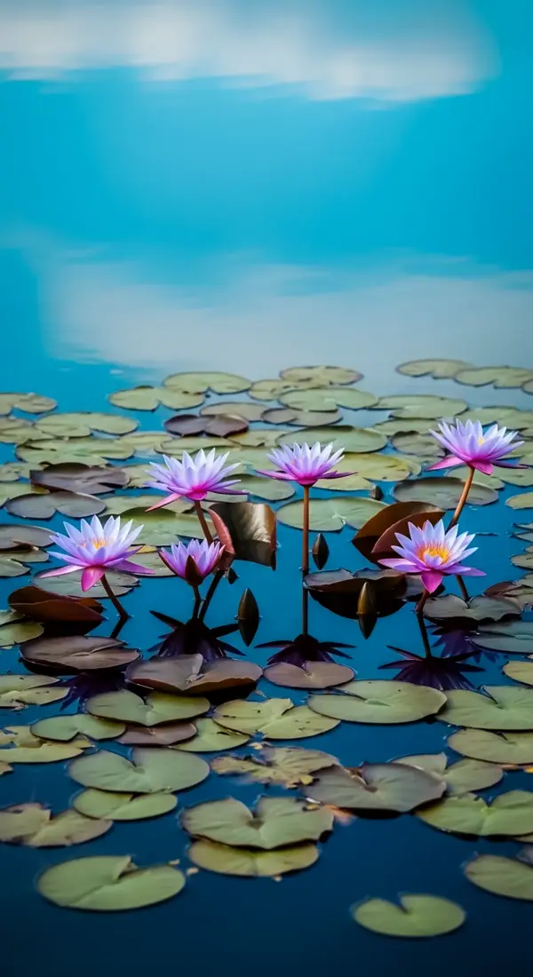 Wallpaper anime nature — blooming purple lotus