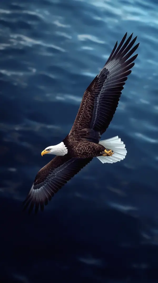 Eagle wallpaper 4k for mobile — flying bald bird