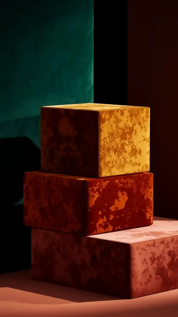 Abstract Geometric Textured Blocks AMOLED wallpaper 4k for mobile