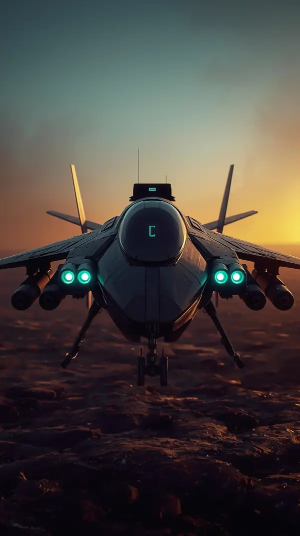 Cyberpunk Wallpaper 4K — Hovercraft Teal Lights Sunset