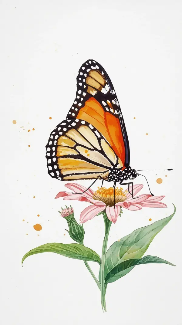 Butterfly Wallpaper 4K — Monarch on Pink Flower