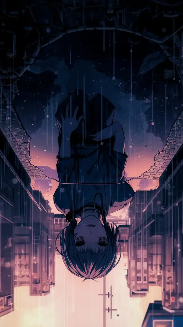 Moody Aesthetic Anime Girl Wallpaper for iPhone – 4K