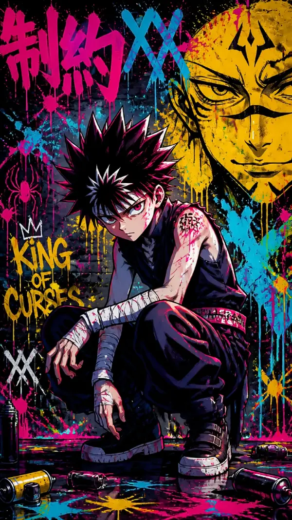 Wallpaper anime keren — crouching graffiti fighter