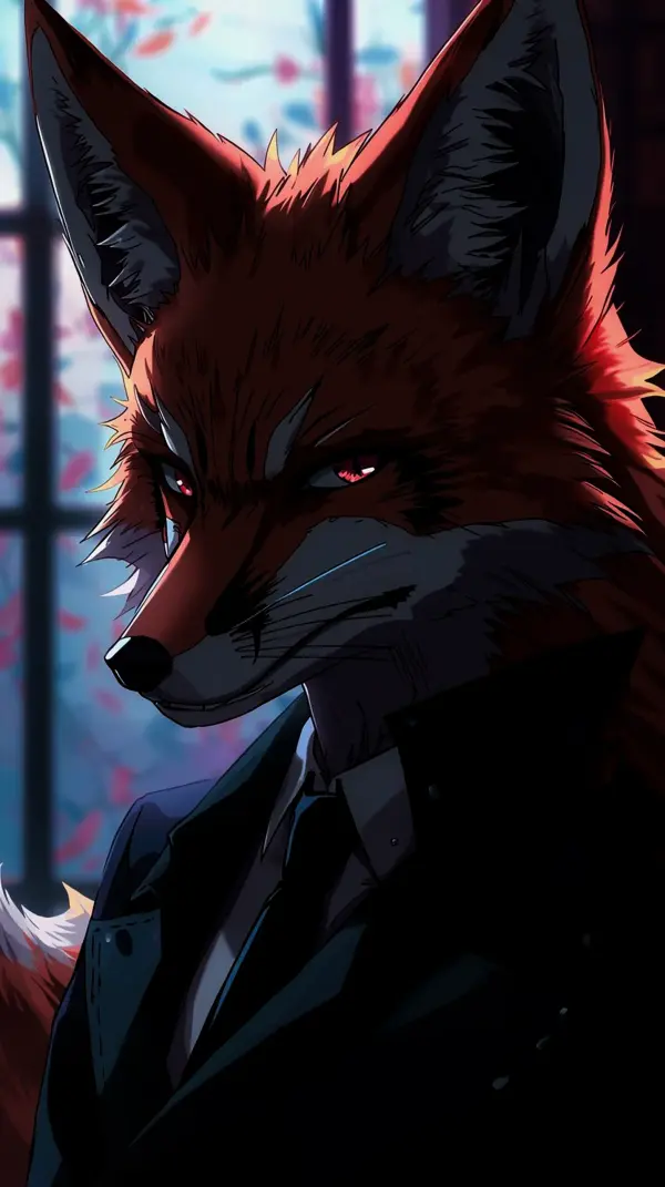 Elegant Anime Fox Gentleman Wallpaper for Phone 4K