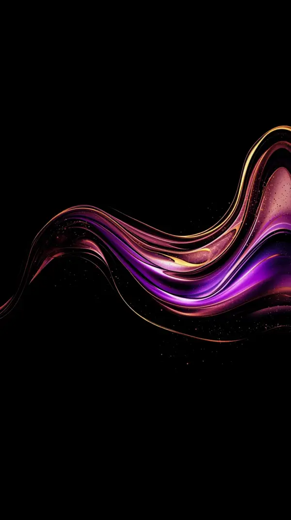 Dark anime — flowing vibrant purple gold abstract lines