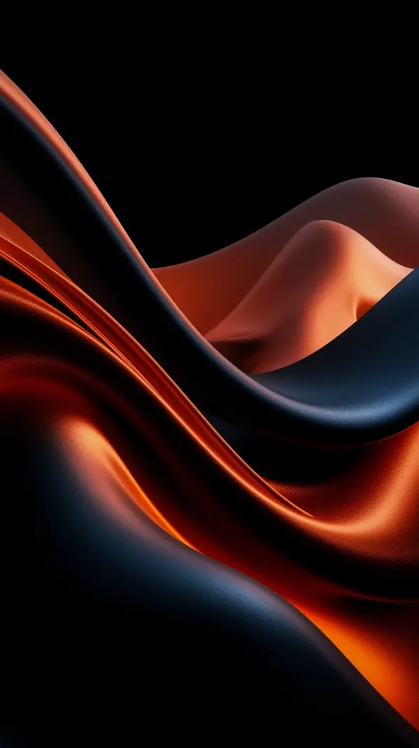 Dark AMOLED Abstract 4K Mobile Wallpaper - Flowing Silk