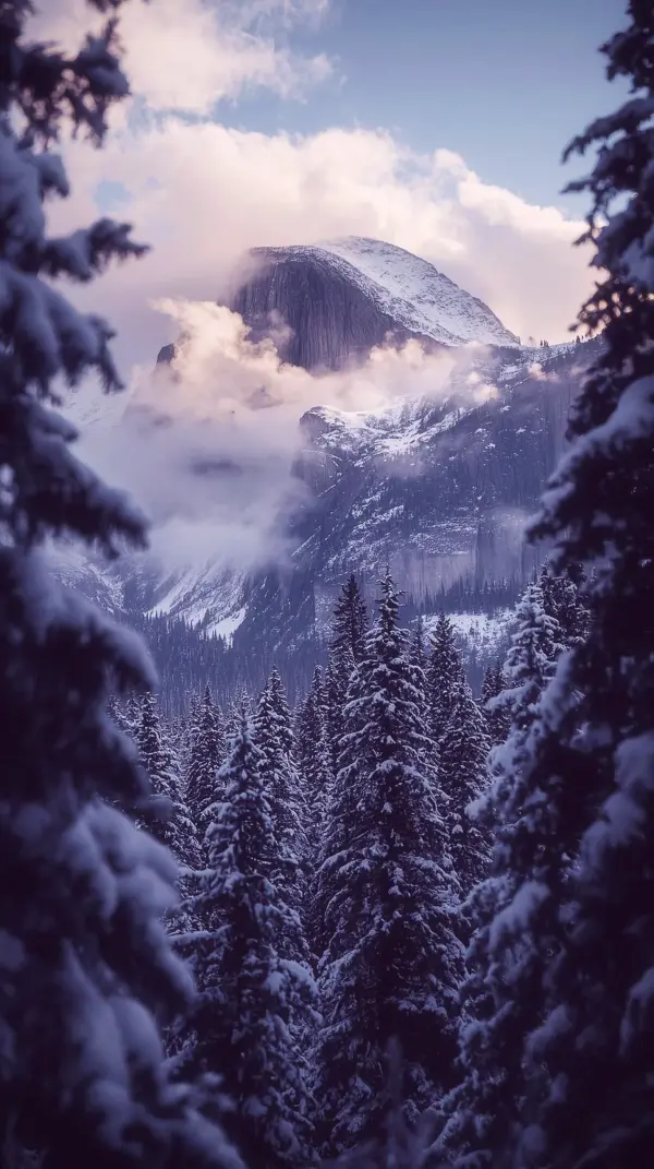 Stunning Snowy Mountain iPhone Wallpaper 4K - Cute 4K Wallpaper for iPhone and Mobile