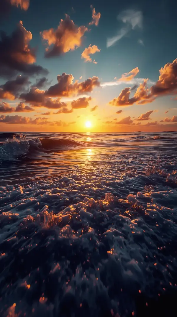 Sea iphone wallpaper — glowing ocean horizon