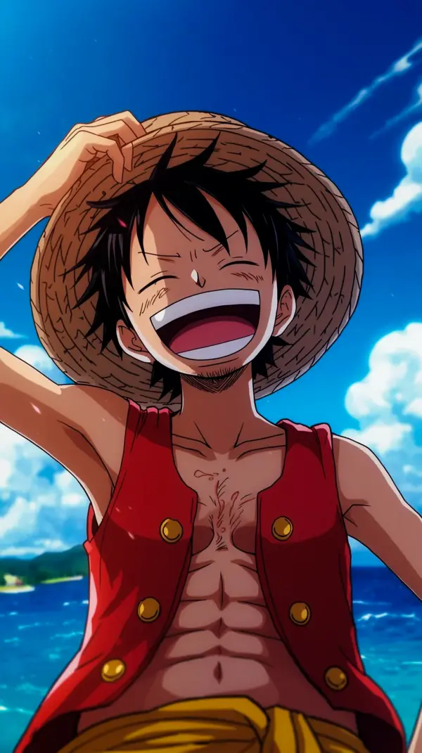 Anime wallpaper iphone — laughing straw hat boy