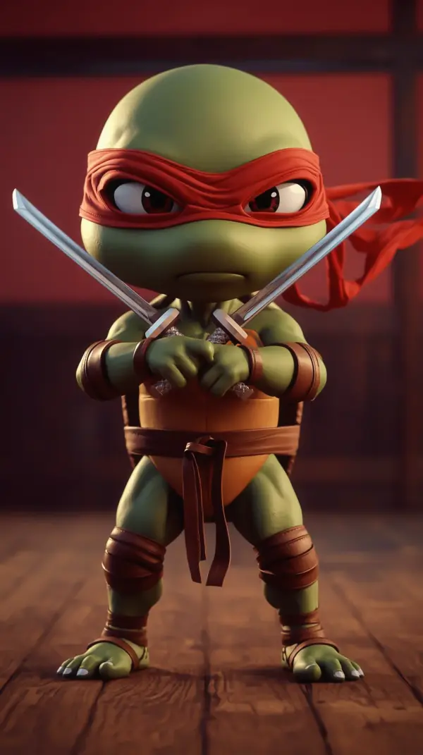 Anime Wallpaper 4K — Chibi Ninja Turtle