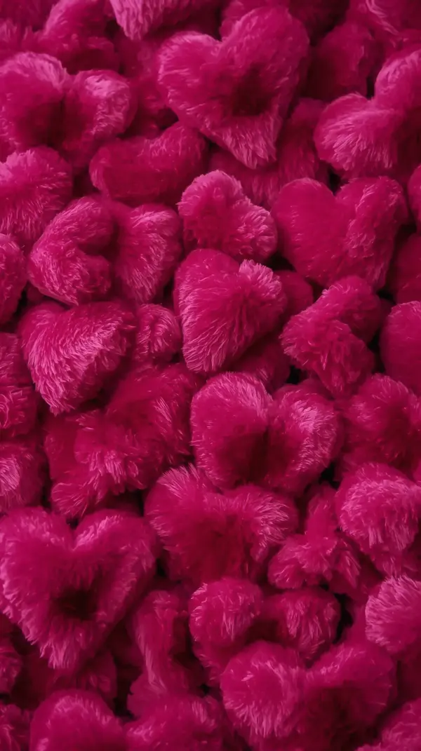 Hot pink wallpaper iphone — fluffy furry hearts