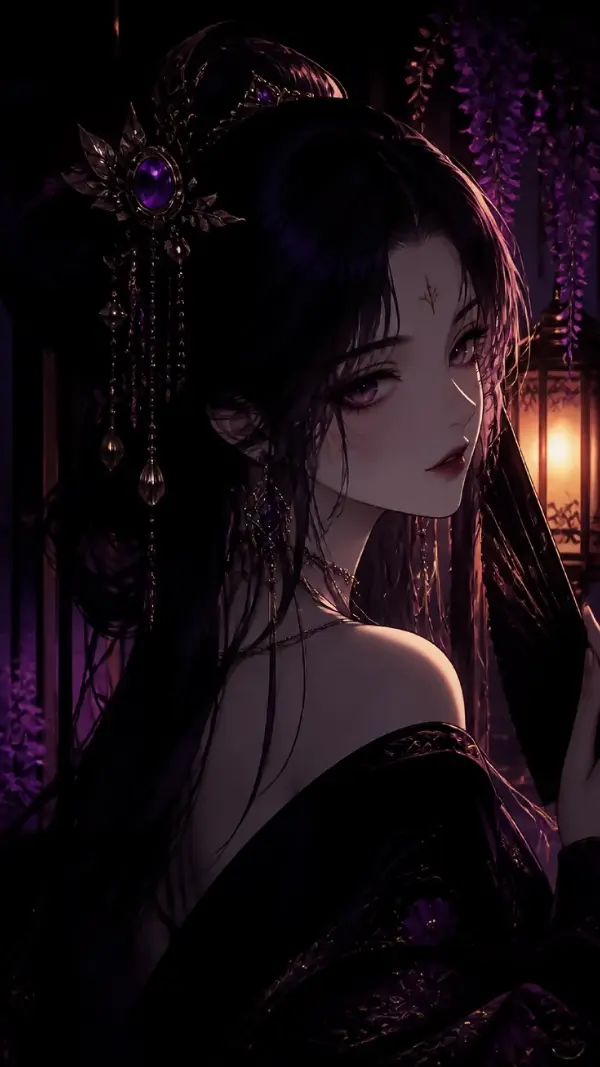 Wallpaper anime dark — elegant purple princess