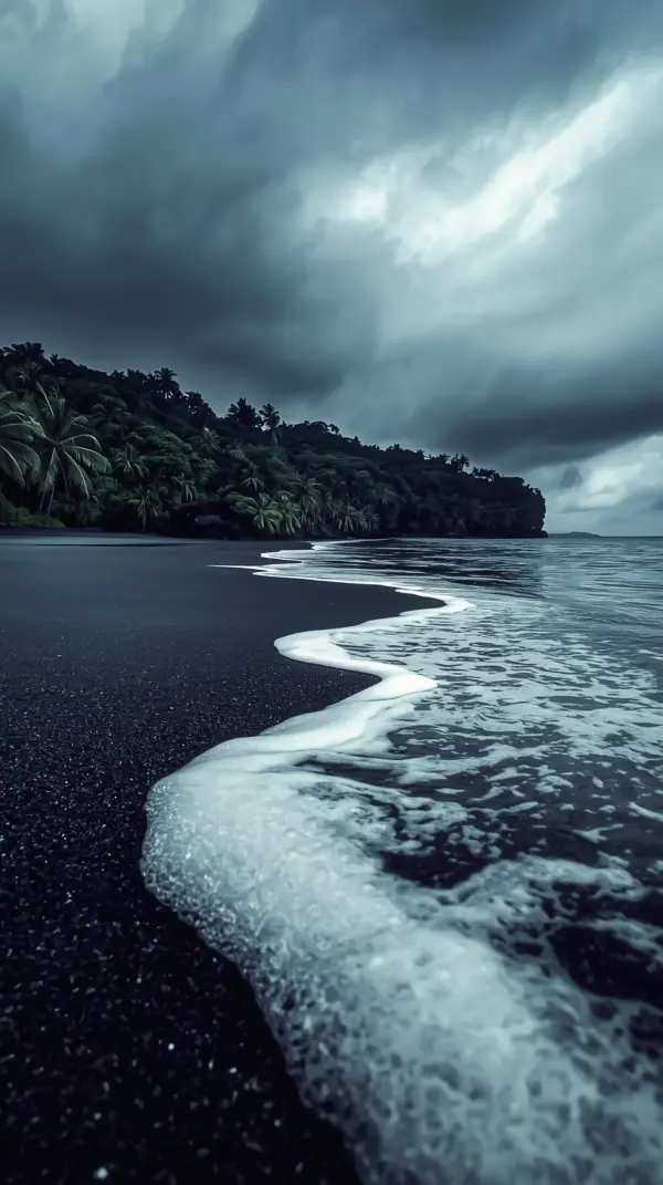 Nature Wallpaper 4K — Dark Stormy Beach Shore | 4Kwallpapar