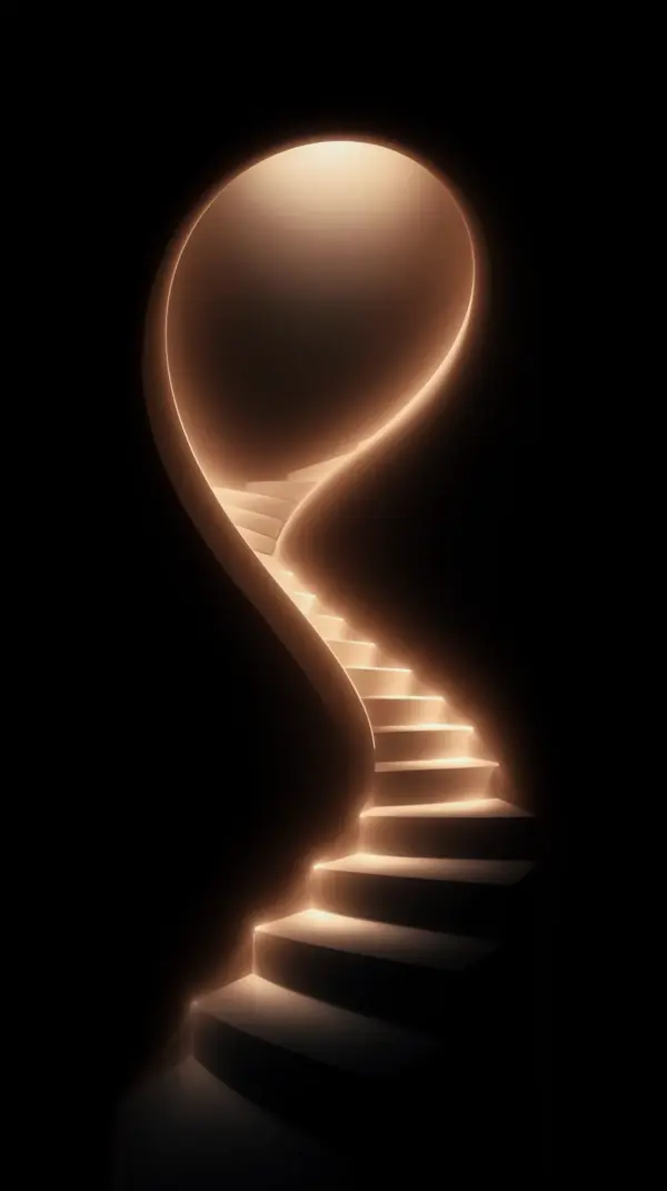 Glowing Spiral Staircase AMOLED Wallpaper 4K for Mobile