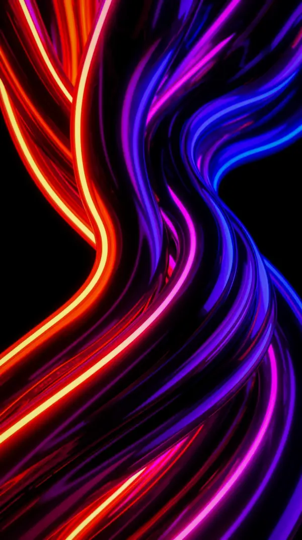 3D phone background — glowing twisted neon tubes